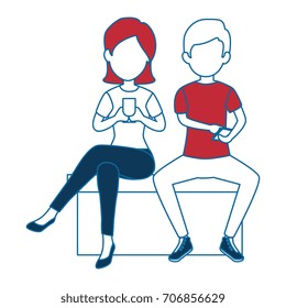 people using smartphone character