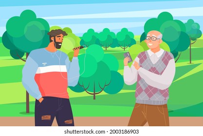 Gente usando smartphones, gadgets, teléfonos móviles. Personajes de dibujos animados de personas con dispositivos móviles. Internet móvil, medios sociales. Tomar selfie en el smartphone. Tecnología moderna de comunicación