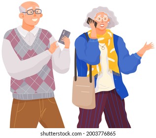 Gente usando smartphones, gadgets, teléfonos móviles. Personajes de dibujos animados de personas con dispositivos móviles. Internet móvil, medios sociales. Tomar selfie en el smartphone. Tecnología moderna de comunicación
