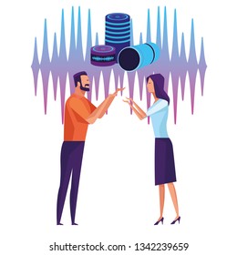 People using voice recognition