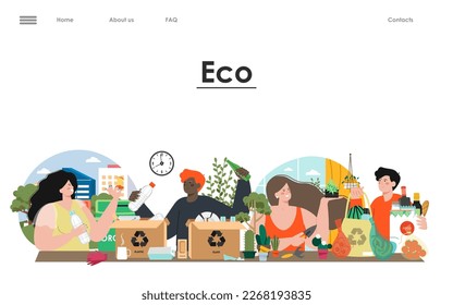 People using waste-free eco products landing page