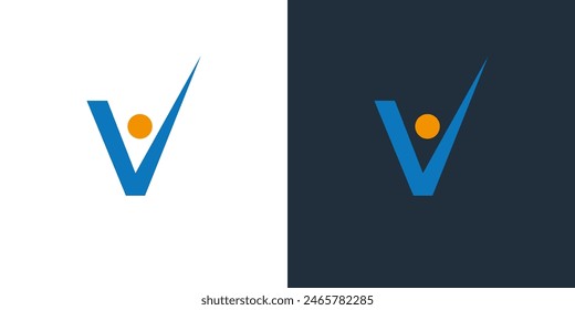 People V icon logo abstract vector creative symbol