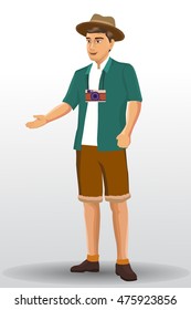 people vacation, man traveling. vector illustration design template elements.
