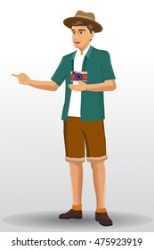 people vacation, man traveling. vector illustration design template elements.