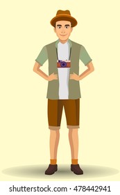 people vacation, man traveling. vector illustration design template elements.