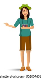 people vacation, woman in traveling, Design template elements for celebrations holidays and activities isolated vector illustration