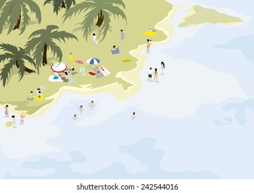 People vacationing by the sea