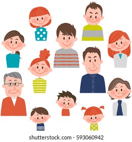 people of various ages with vector illustration