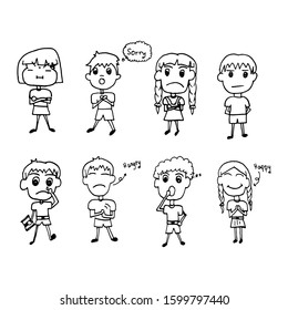 People with various emotions Both women and men  Vector illustration.