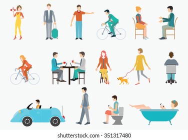 People in various lifestyles, Character set with flat design style.