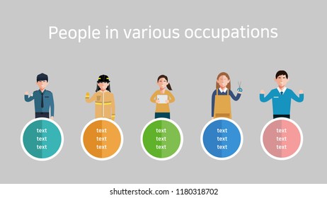 People in various occupations