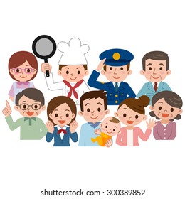 People of various occupations of the region