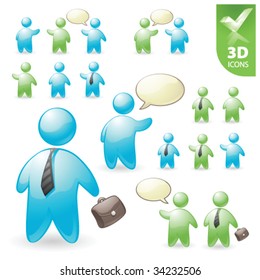 People vector 3D icon set