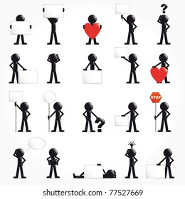 People vector 3D icon set arrows concept illustration