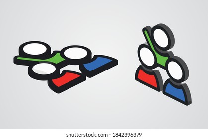 People vector 3d isometric, color web icon, new flat style. Creative illustration design, isolated graphic idea for infographics.