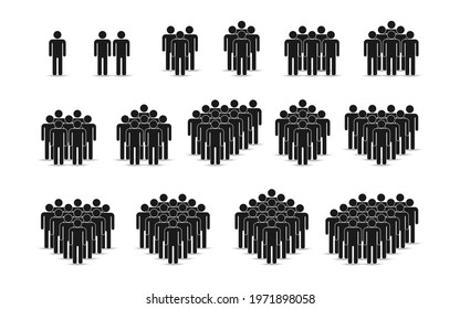 People vector black icons .  Icons in flat and lines style isolated on white background. Persons for web design, app and ui. Group of people.Person symbol.