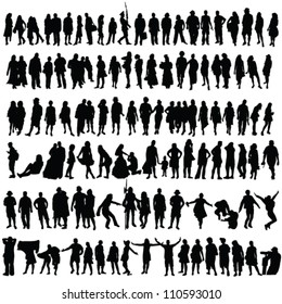 people vector black silhouette man and woman