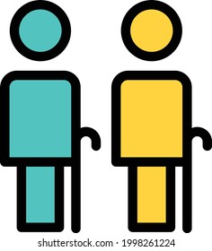 people vector colour line icon