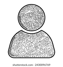 Menschen Vektor-Gravur-Stil Handgezeichnete Schwarz-Weiß-Symbol