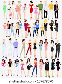 People vector- fashion, business and family