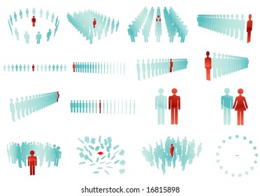 people vector glossy shapes
