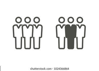 People vector icon. Black illustration isolated for graphic and web design.