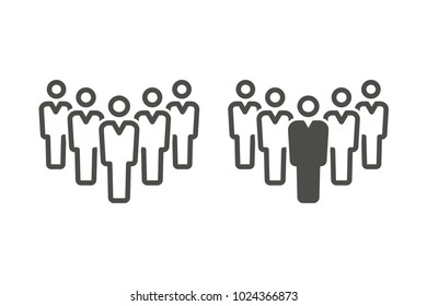 People vector icon. Black illustration isolated for graphic and web design.
