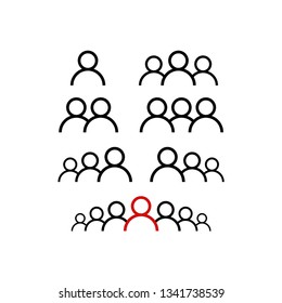 People vector icon. Black illustration isolated for graphic and web design