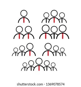 People vector icon. Black illustration isolated for graphic and web design