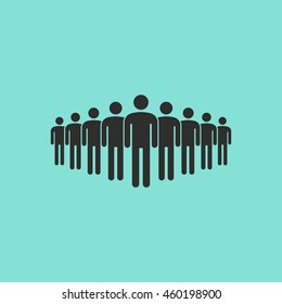 People vector icon. Black illustration isolated on green background for graphic and web design.