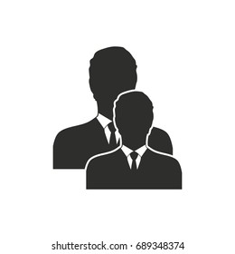 People vector icon. Black illustration isolated on white background for graphic and web design.