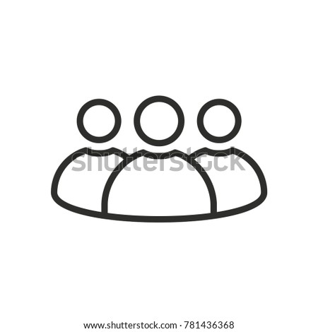 People vector icon. Black illustration isolated on white background for graphic and web design.
