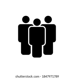 People vector icon. Black on white