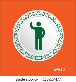 people vector icon, circle flat design internet button, web and mobile app illustration