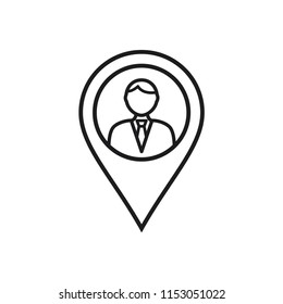 people vector icon conception with pin locator icon 