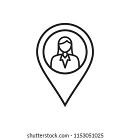 people vector icon conception with pin locator icon 