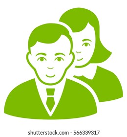 People vector icon. Flat eco green symbol. Pictogram is isolated on a white background. Designed for web and software interfaces.