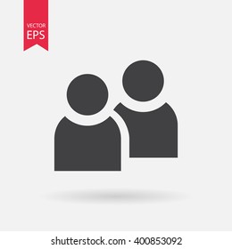 People vector icon, Group, chat, couple. Add new user account concept. Sign Isolated on white background. Trendy Flat style for graphic design, logo, Web site, social media, UI, mobile upp, EPS10