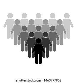 People vector icon. Group of humans sign. Social icon. Leader