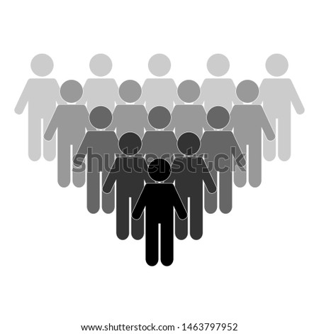 People vector icon. Group of humans sign. Social icon. Leader