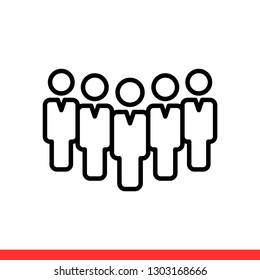 People vector icon, group symbol. Simple, flat design for web or mobile app