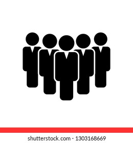 People vector icon, group symbol. Simple, flat design for web or mobile app