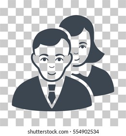 People vector icon. Illustration style is flat iconic smooth blue symbol on a chess transparent background.
