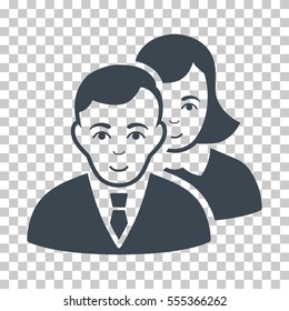 People vector icon. Illustration style is flat iconic smooth blue symbol on a chess transparent background.