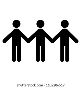 Group Man Holding Hands Icon Vector Stock Vector (Royalty Free) 318407936