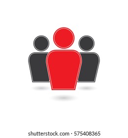 People vector icon with leader