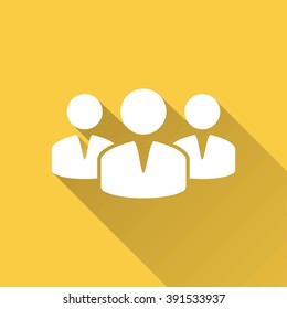 People   vector icon with long shadow.  Illustration  for graphic and web design.