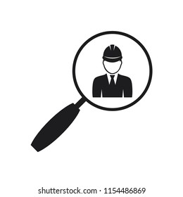 people vector icon, magnifying icon 