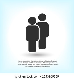 People vector icon. Person symbol. Work Group Team, Persons Crowd Vector Illustration icon. Group of people pictogram isolated. Illustration of people icon - symbol of the crowd. People standing next