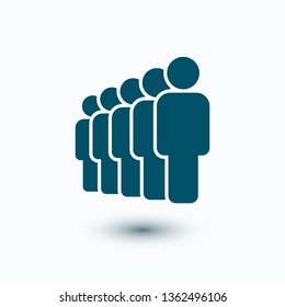 People vector icon. Person symbol. Work Group Team, Persons Crowd Vector Illustration icon. Group of people pictogram isolated. Illustration of people icon - symbol of the crowd. People standing next